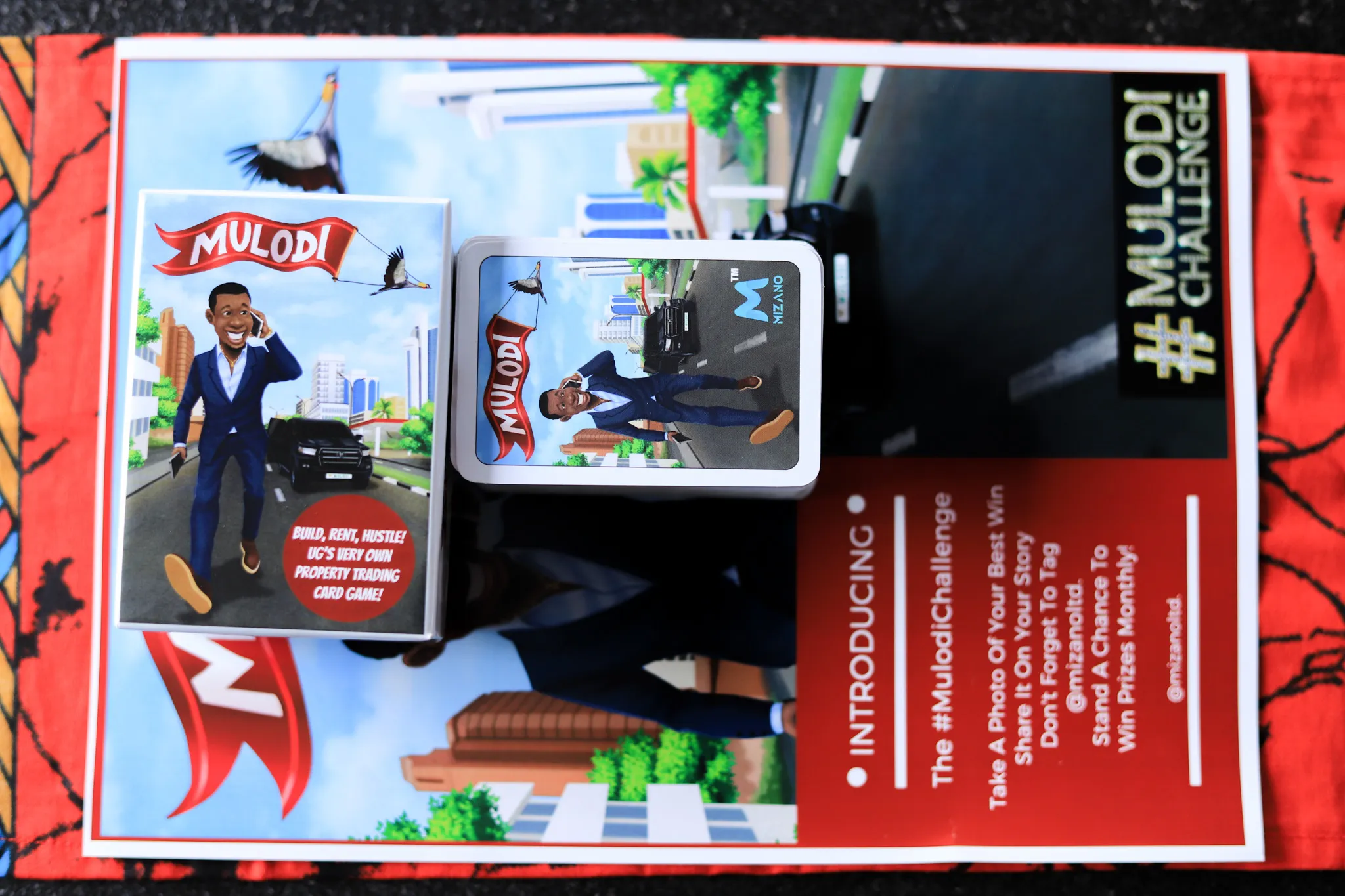 Mulodi box, deck and #MulodiChallenge flyer